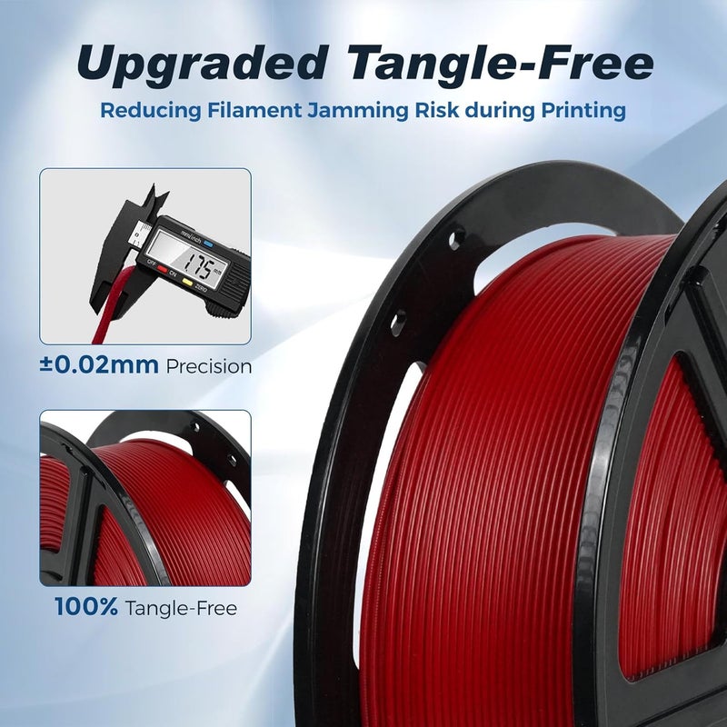 FLASHFORGE Rapid PLA Filament 1.75mm Ruby Red, 500mm/s High Speed Printing, 3D Printer Filament 1kg Spool, Dimensional Accuracy +/- 0.02mm, Enjoy Exceptional Print Quality - Image 5